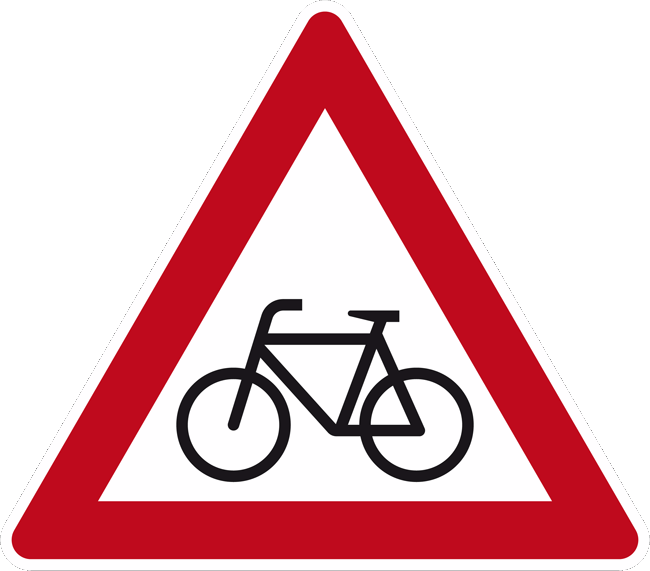 Radfahrer kreuzen VZ 138 aus Thermoplastik