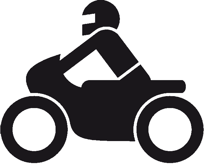 Motorradfahrer - Symbol aus Thermoplastik
