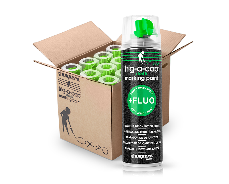 Kreidespray trig-a-cap ® chalk -grün fluo- 12 Dosen/Karton