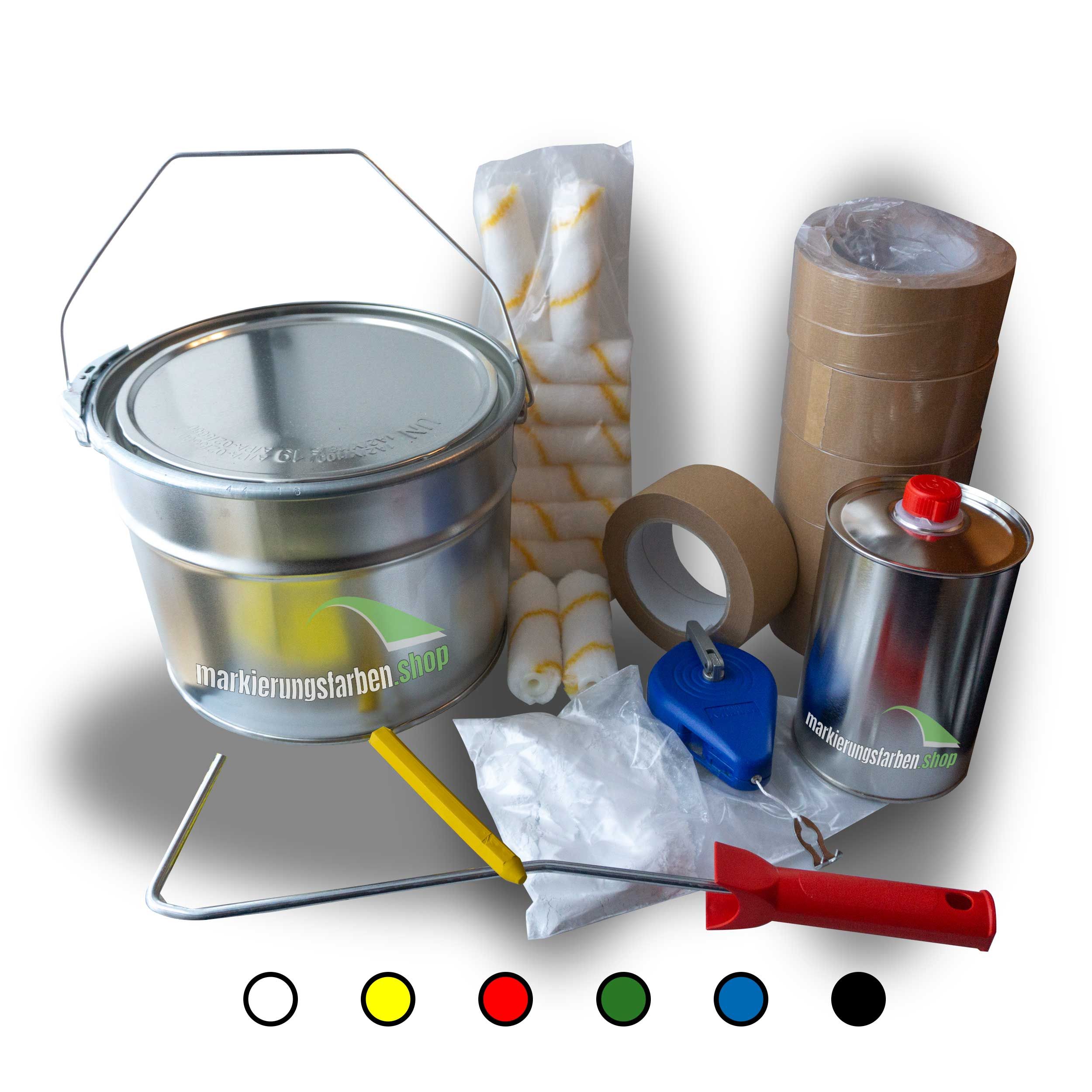 Komplettpaket-1-K Komplettset Markierungsfarbe Parkplatz
